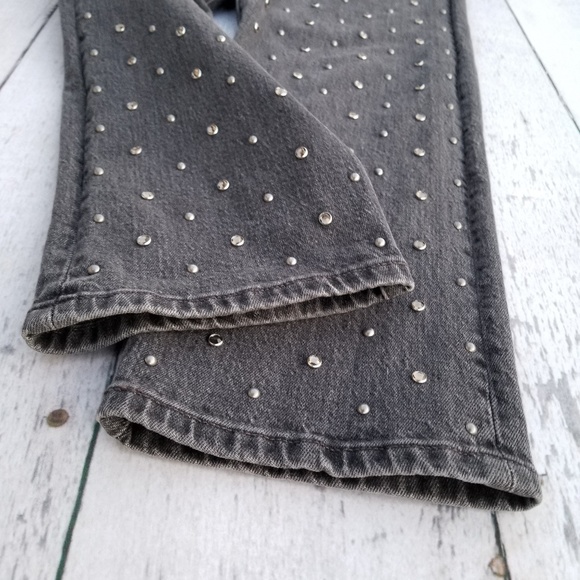 Levi's 501 Studs &"Crystals" Cropped Jeans - Picture 5 of 8